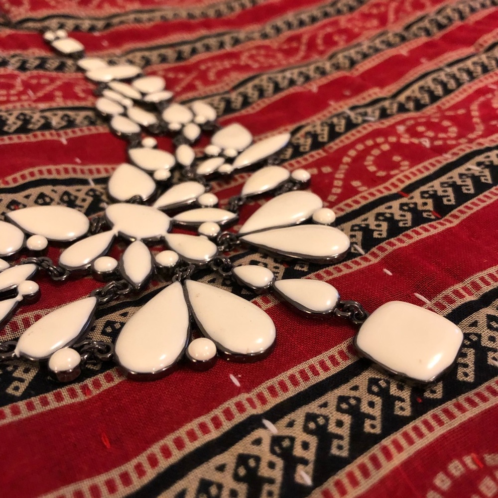 Express white enamel statement necklace